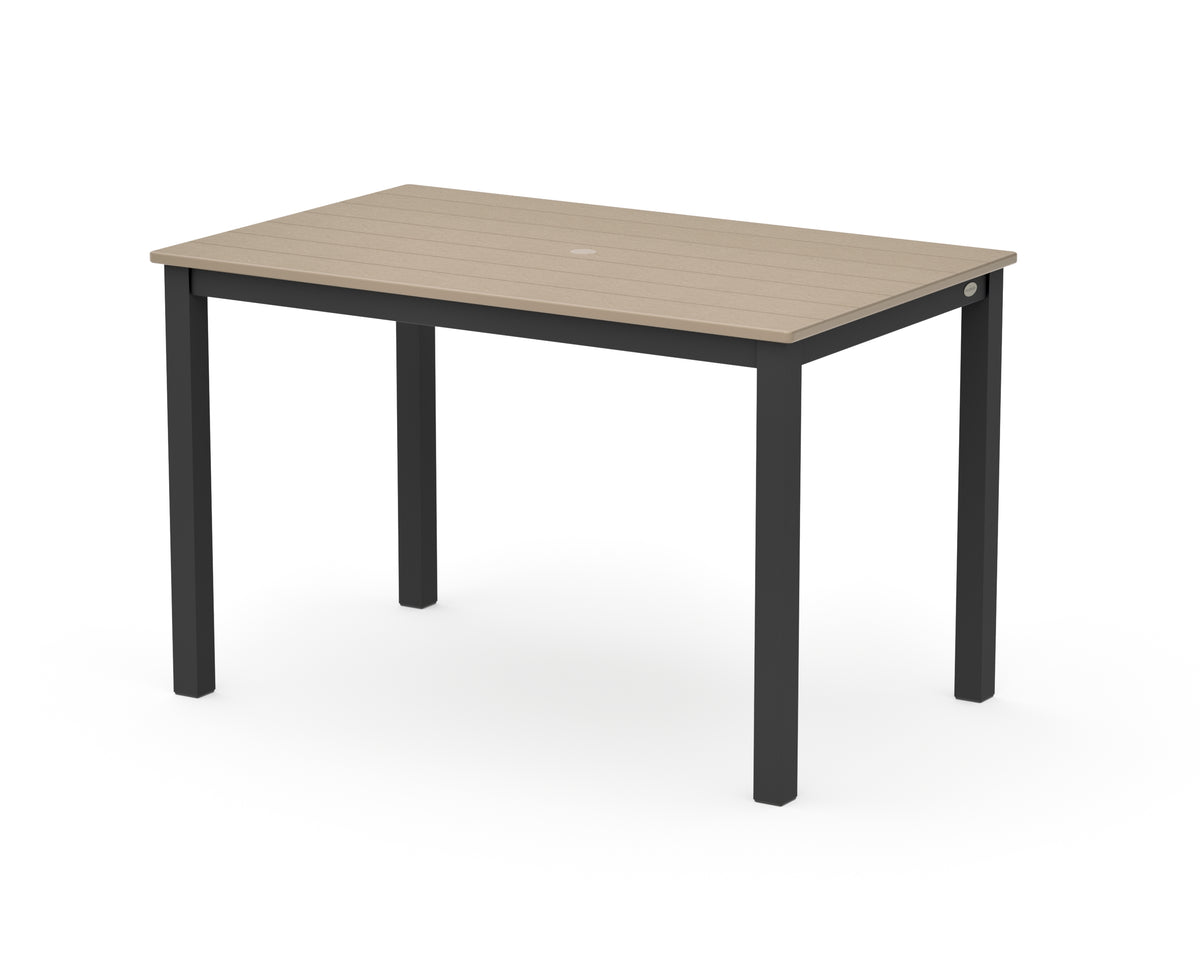 POLYWOOD Main Street 30 x 48 Dining Table in Black / Vintage Sahara