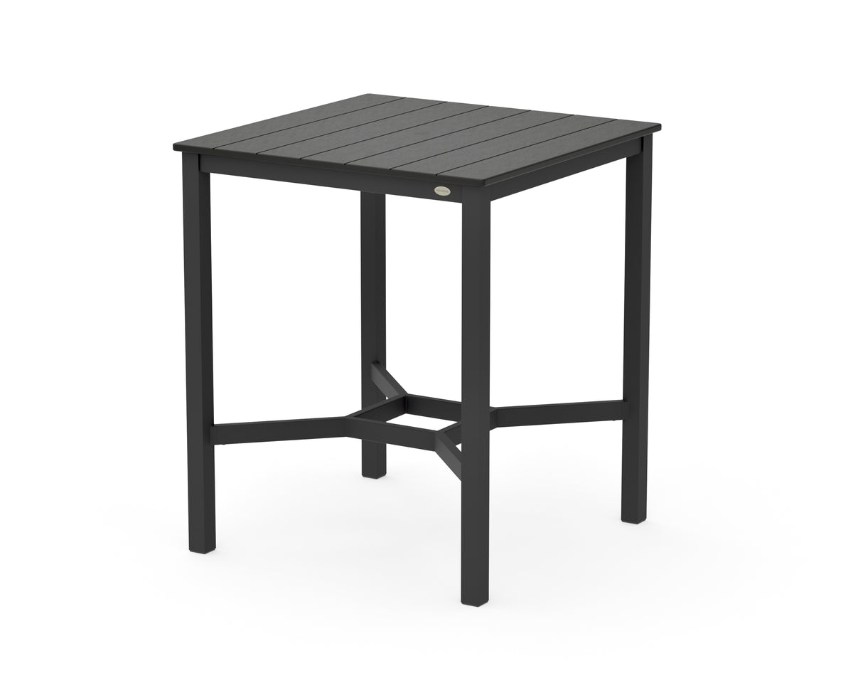 POLYWOOD Main Street 36 x 36 Bar Table in Black / Black