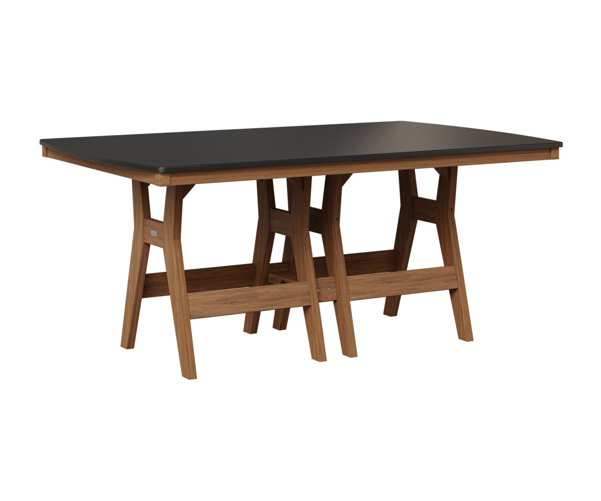 Berlin Gardens Harbor 44" x 72" Rectangular Table in Antique Mahogany, Hammered Black top