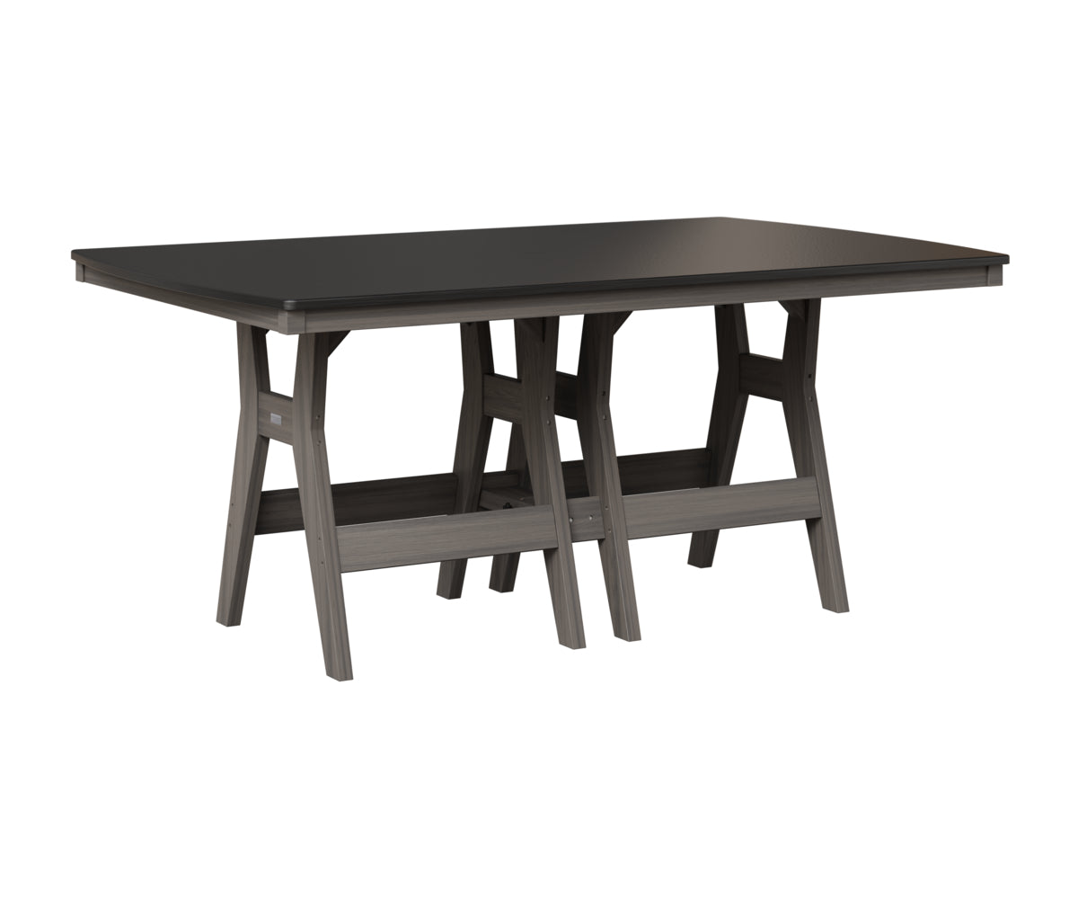 Berlin Gardens Harbor 44" x 72" Rectangular Table in Coastal Gray, Hammered Black top