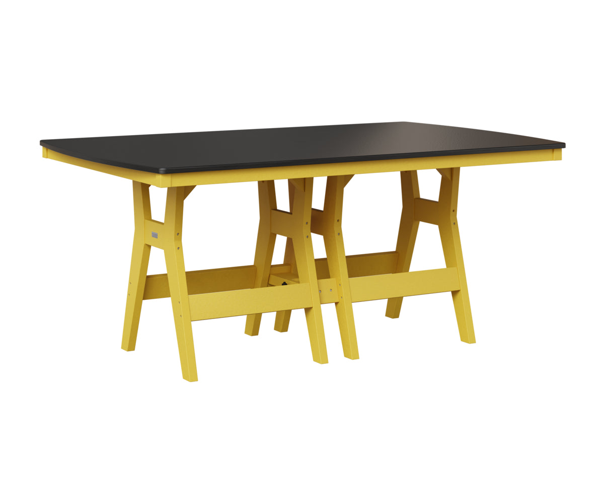 Berlin Gardens Harbor 44" x 72" Rectangular Table in Sunburst Yellow, Hammered Black top