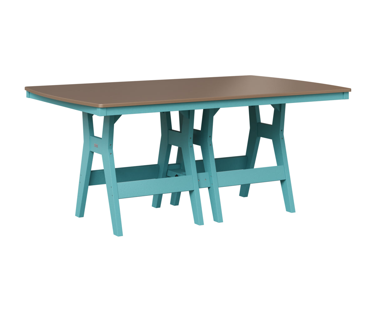 Berlin Gardens Harbor 44" x 72" Rectangular Table in Aruba Blue, Hammered Bronze top