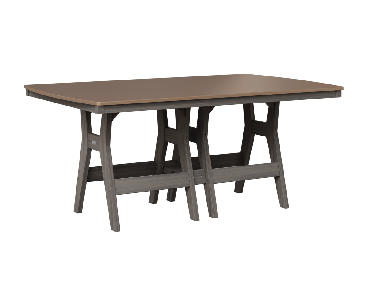 Berlin Gardens Harbor 44" x 72" Rectangular Table in Coastal Gray, Hammered Bronze top