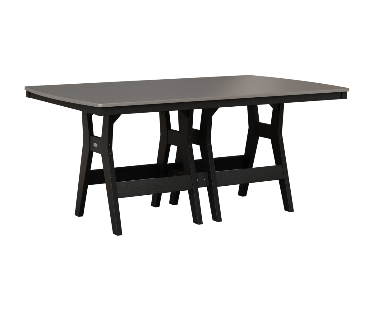 Berlin Gardens Harbor 44" x 72" Rectangular Table in Black, Hammered Stainless top