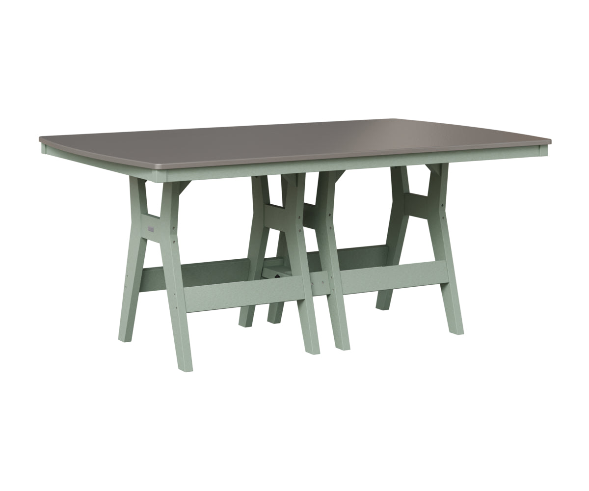 Berlin Gardens Harbor 44" x 72" Rectangular Table in Sea Foam, Hammered Stainless top