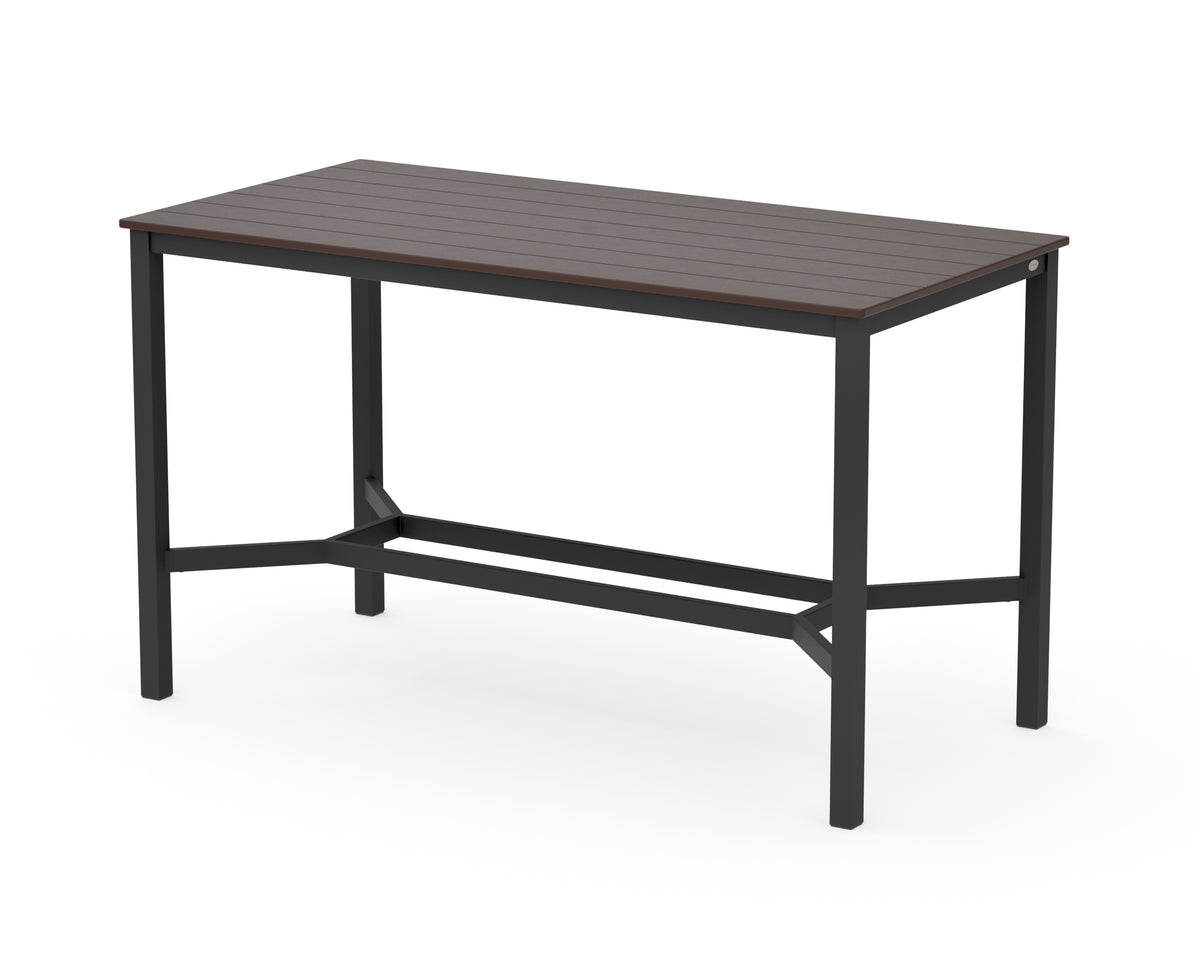 POLYWOOD Main Street 36 x 72 Bar Table in Black / Mahogany