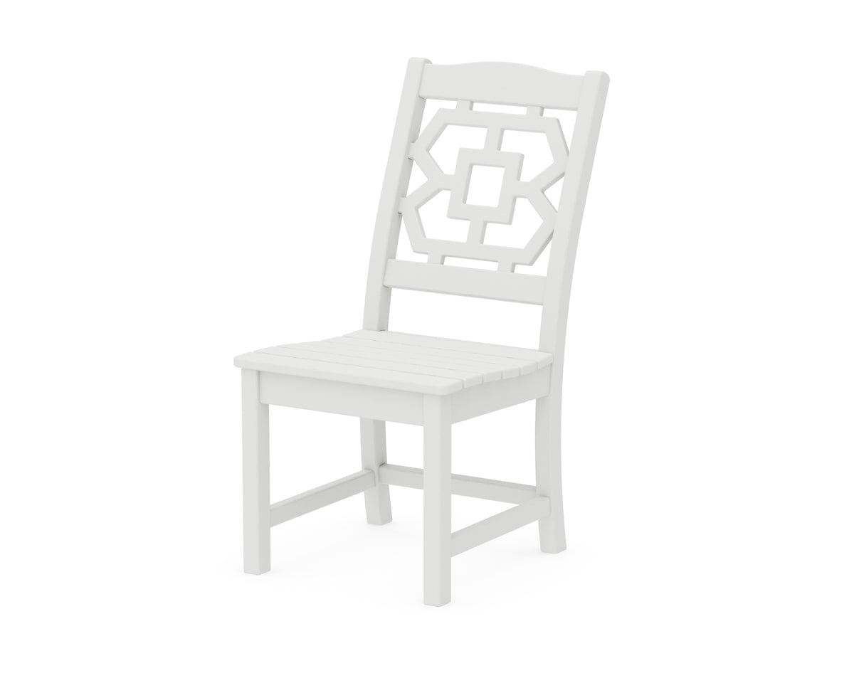 POLYWOOD Chinoiserie Dining Side Chair in Vintage White