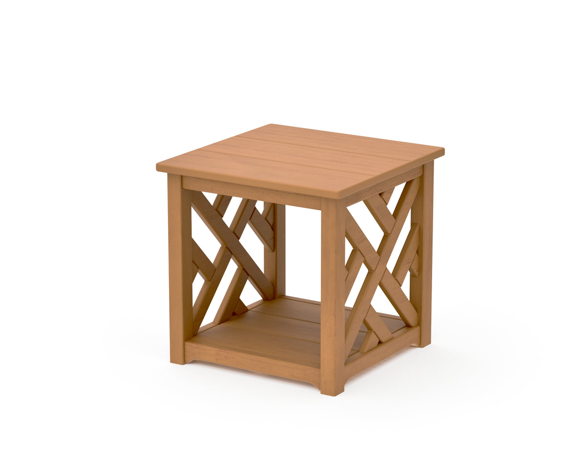 POLYWOOD Chippendale Accent Table in Natural