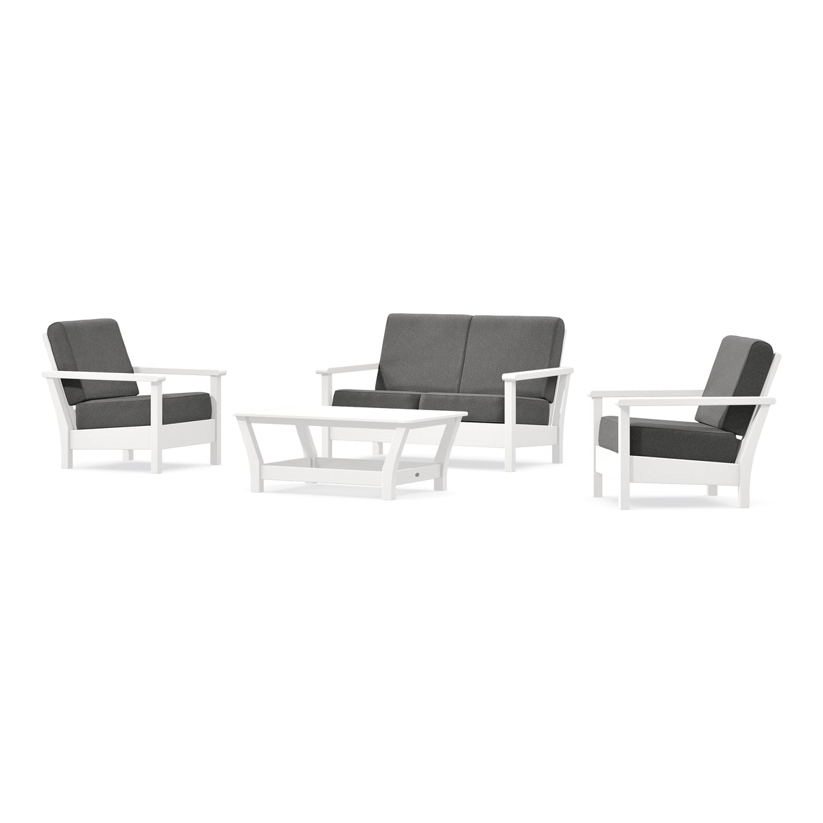 POLYWOOD Harbour 4-Piece Deep Seating Set in White