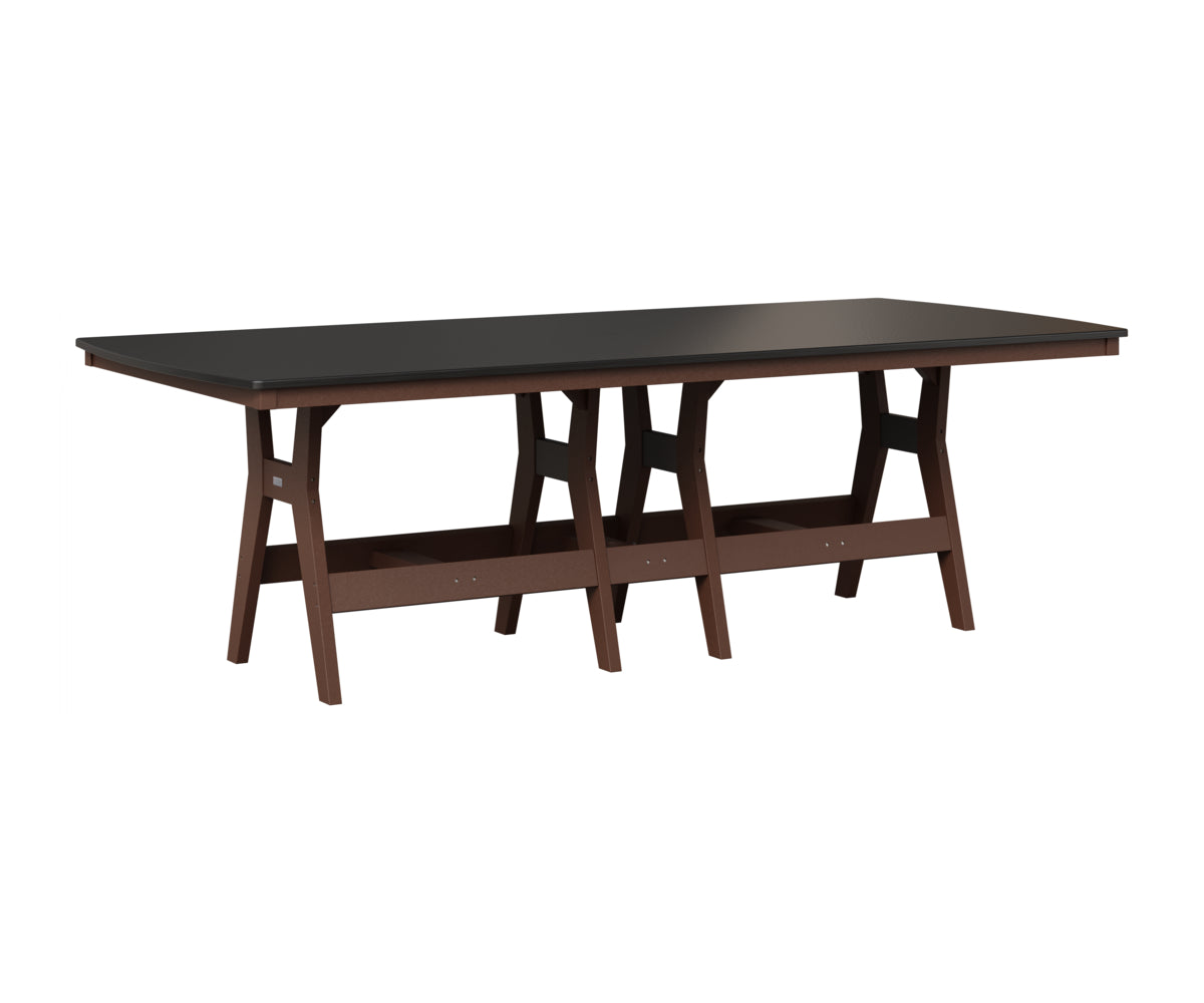 Berlin Gardens Harbor 44" x 96" Rectangular Table in Chocolate Brown, Hammered Black top