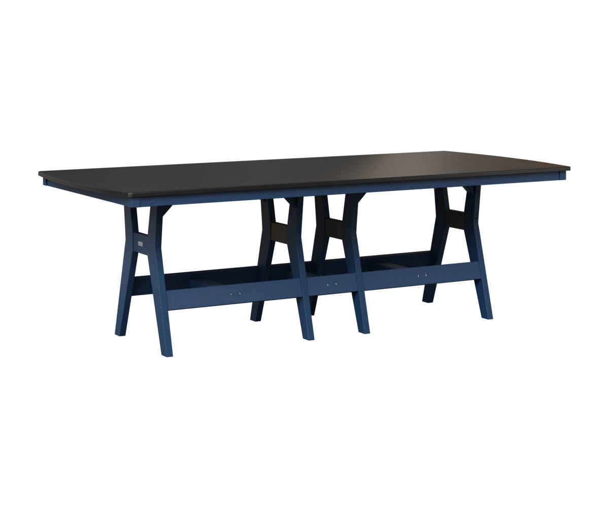 Berlin Gardens Harbor 44" x 96" Rectangular Table in Navy Blue, Hammered Black top