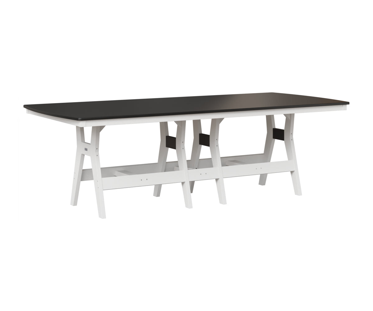 Berlin Gardens Harbor 44" x 96" Rectangular Table in White, Hammered Black top