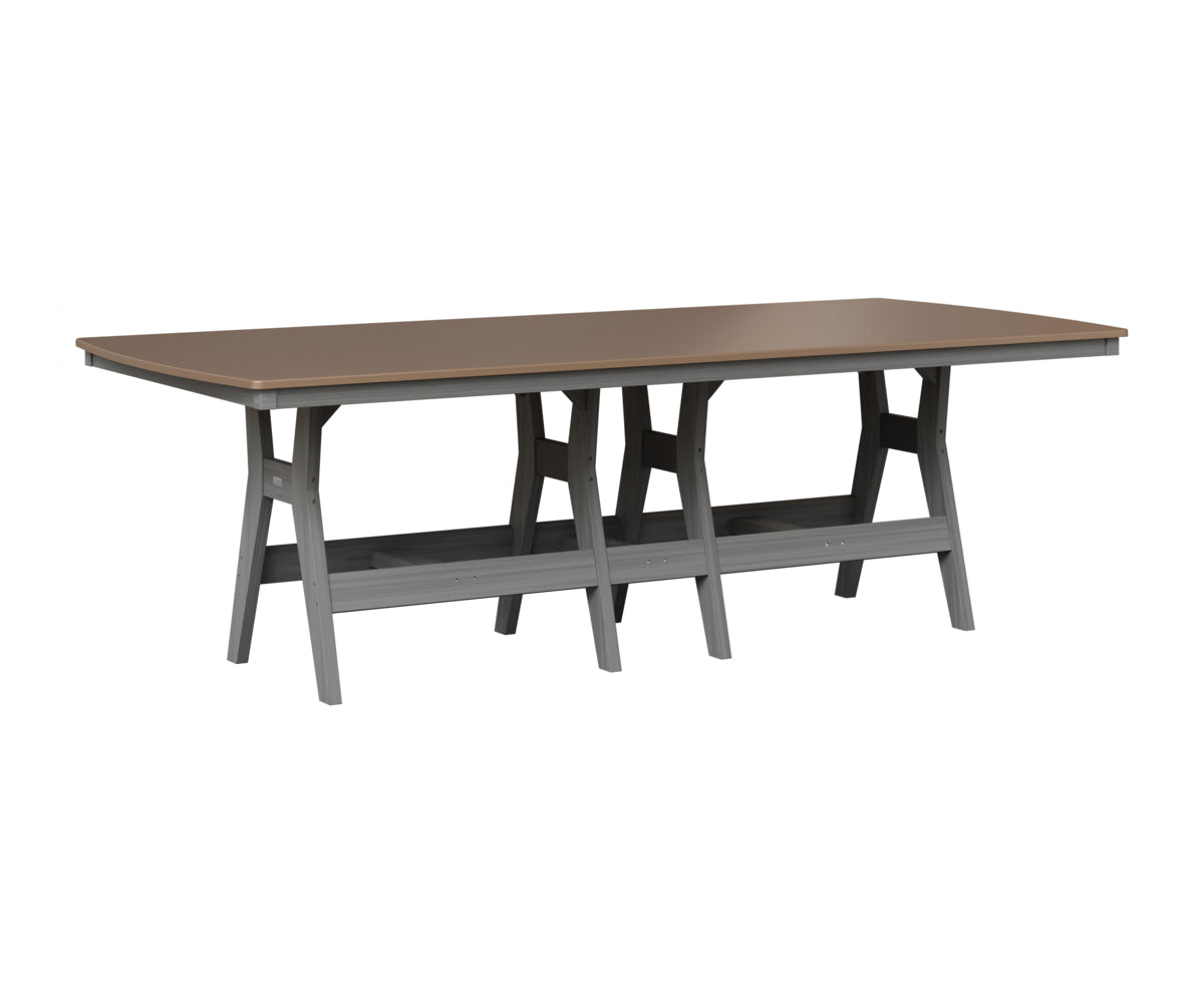 Berlin Gardens Harbor 44" x 96" Rectangular Table in Driftwood Gray, Hammered Bronze top