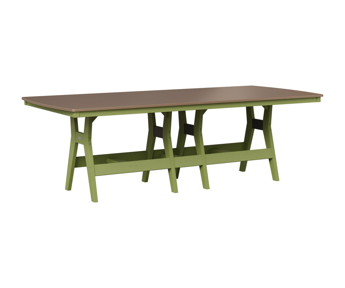 Berlin Gardens Harbor 44" x 96" Rectangular Table in Kiwi Green, Hammered Bronze top