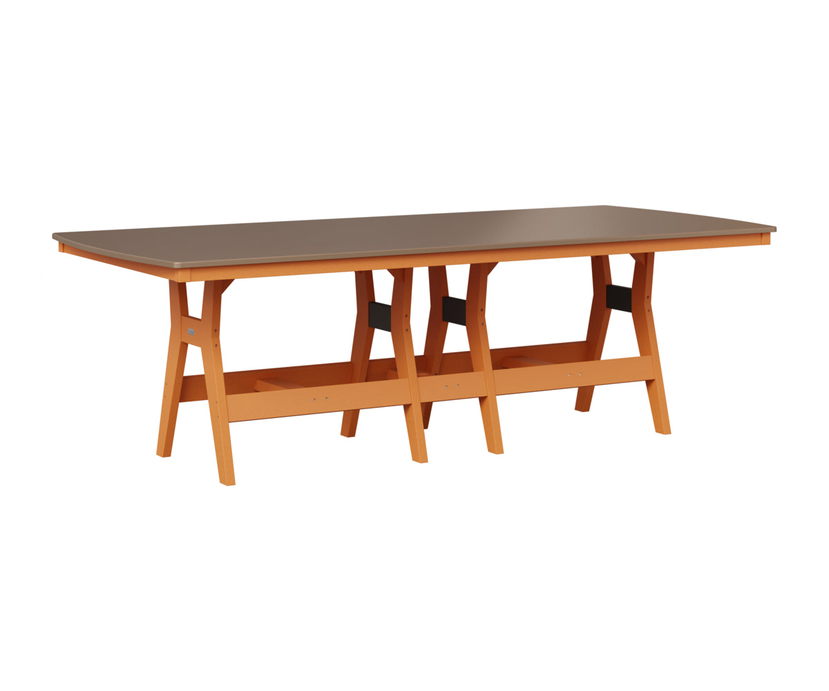 Berlin Gardens Harbor 44" x 96" Rectangular Table in Mango Orange, Hammered Bronze top