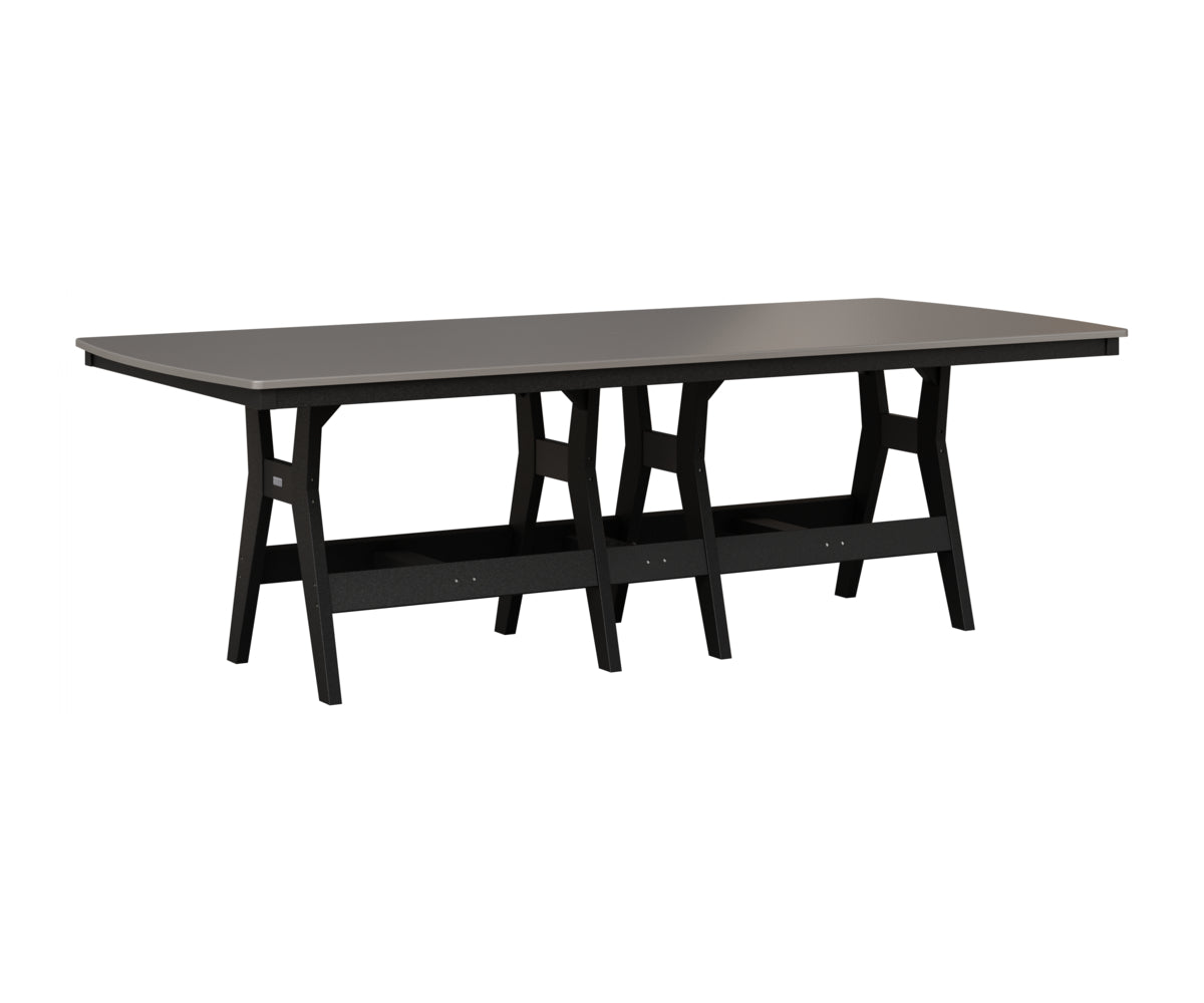 Berlin Gardens Harbor 44" x 96" Rectangular Table in Black, Hammered Stainless top