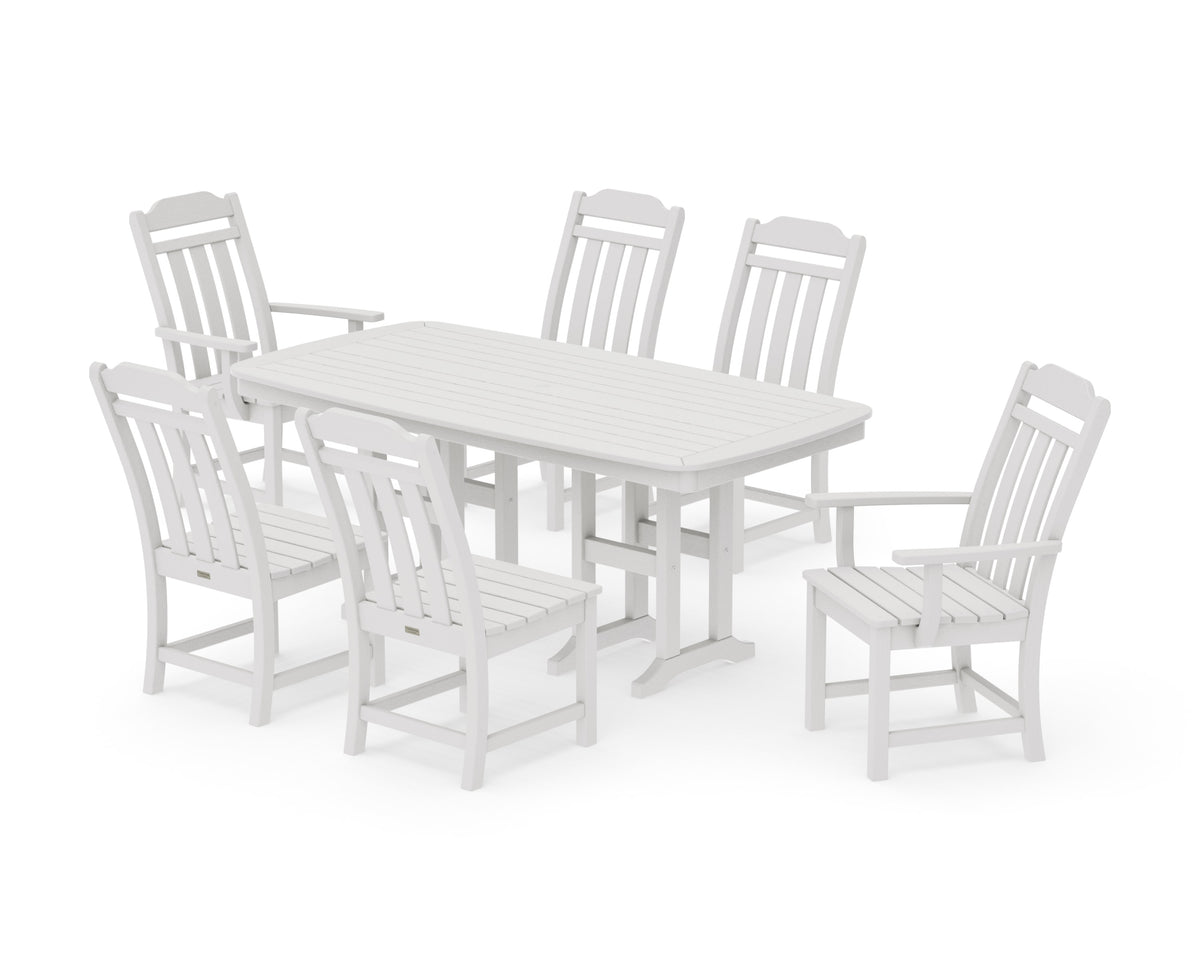 POLYWOOD Cottage 7-Piece Dining Set in Vintage White