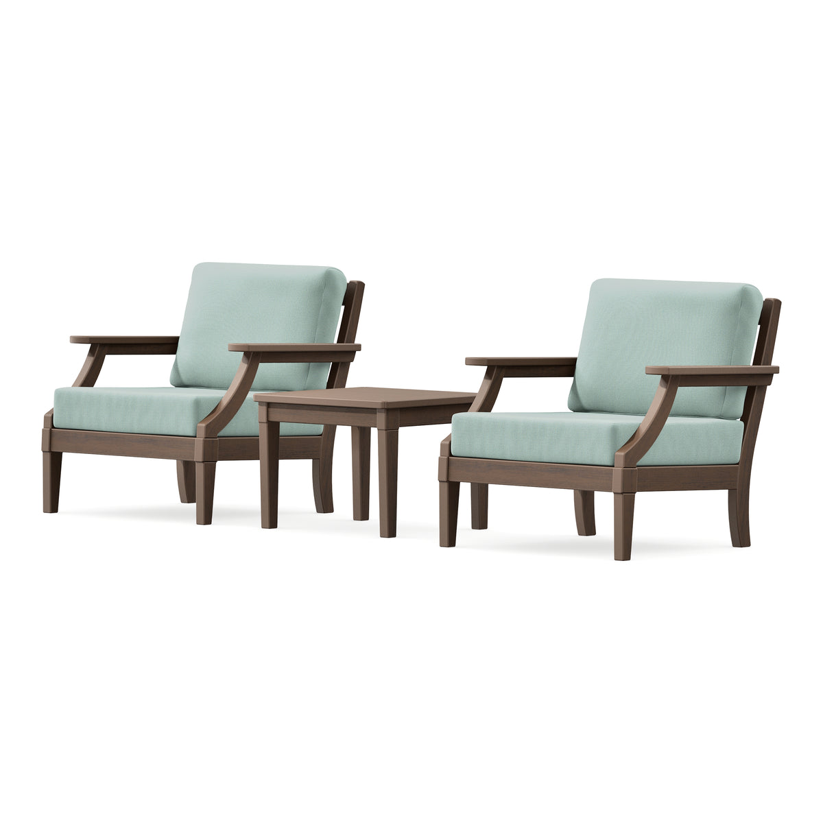 POLYWOOD PW Designer Series Estate 3-Piece Lounge Chair Set in Kona / Spa