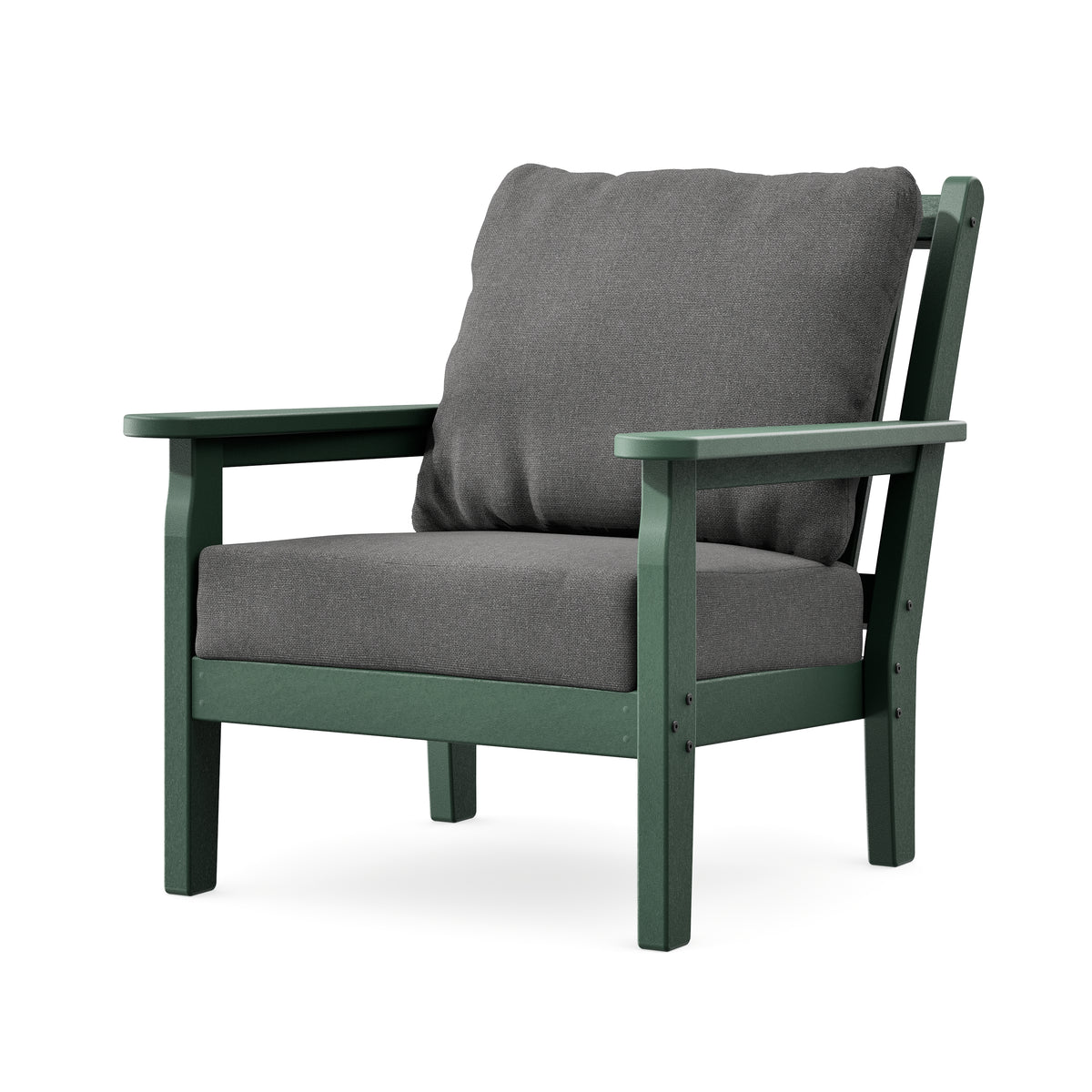 POLYWOOD Chippendale Deep Seating Chair in Green / Ash Charcoal