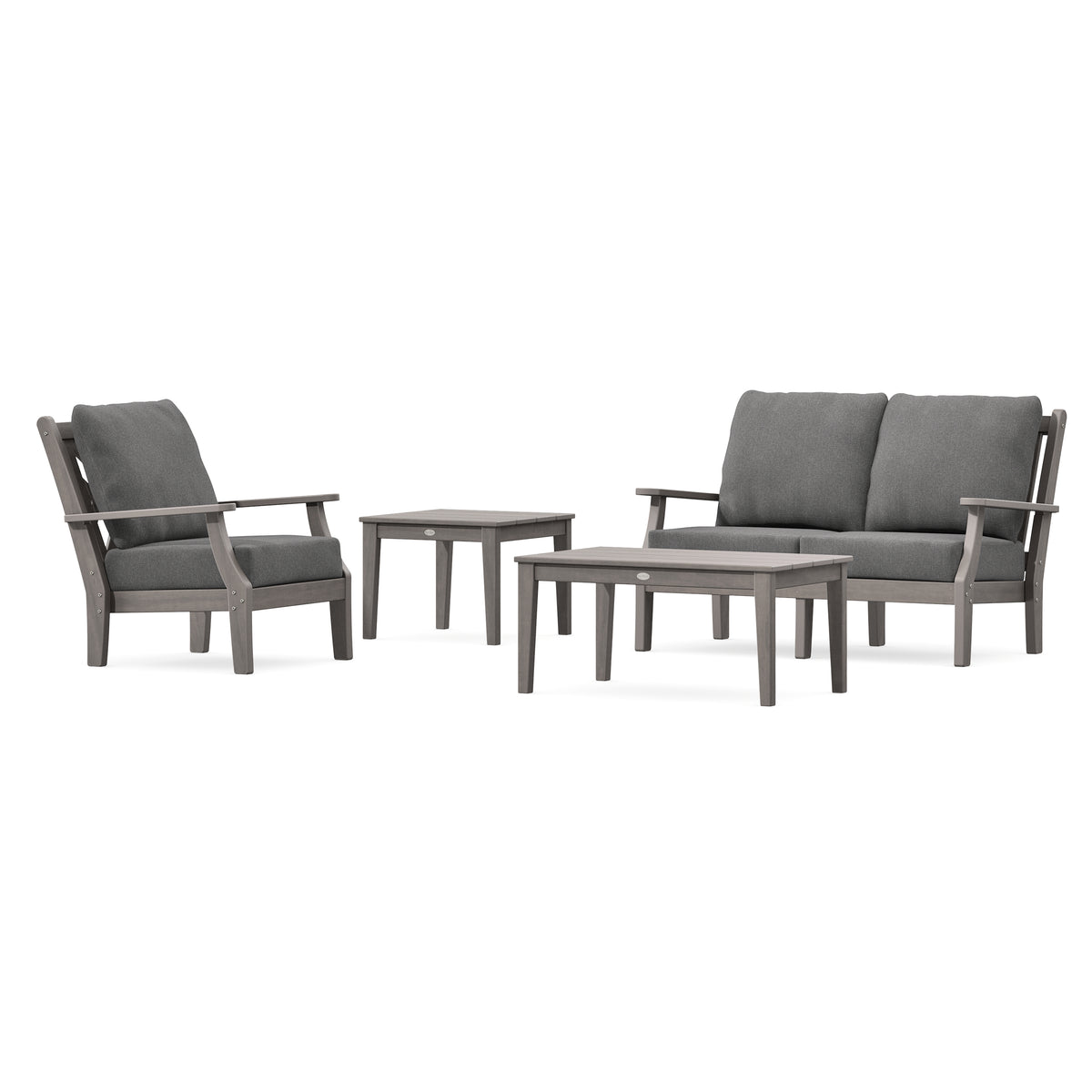 POLYWOOD Country Living Wovendale 4-Piece Deep Seating Set in Driftwood