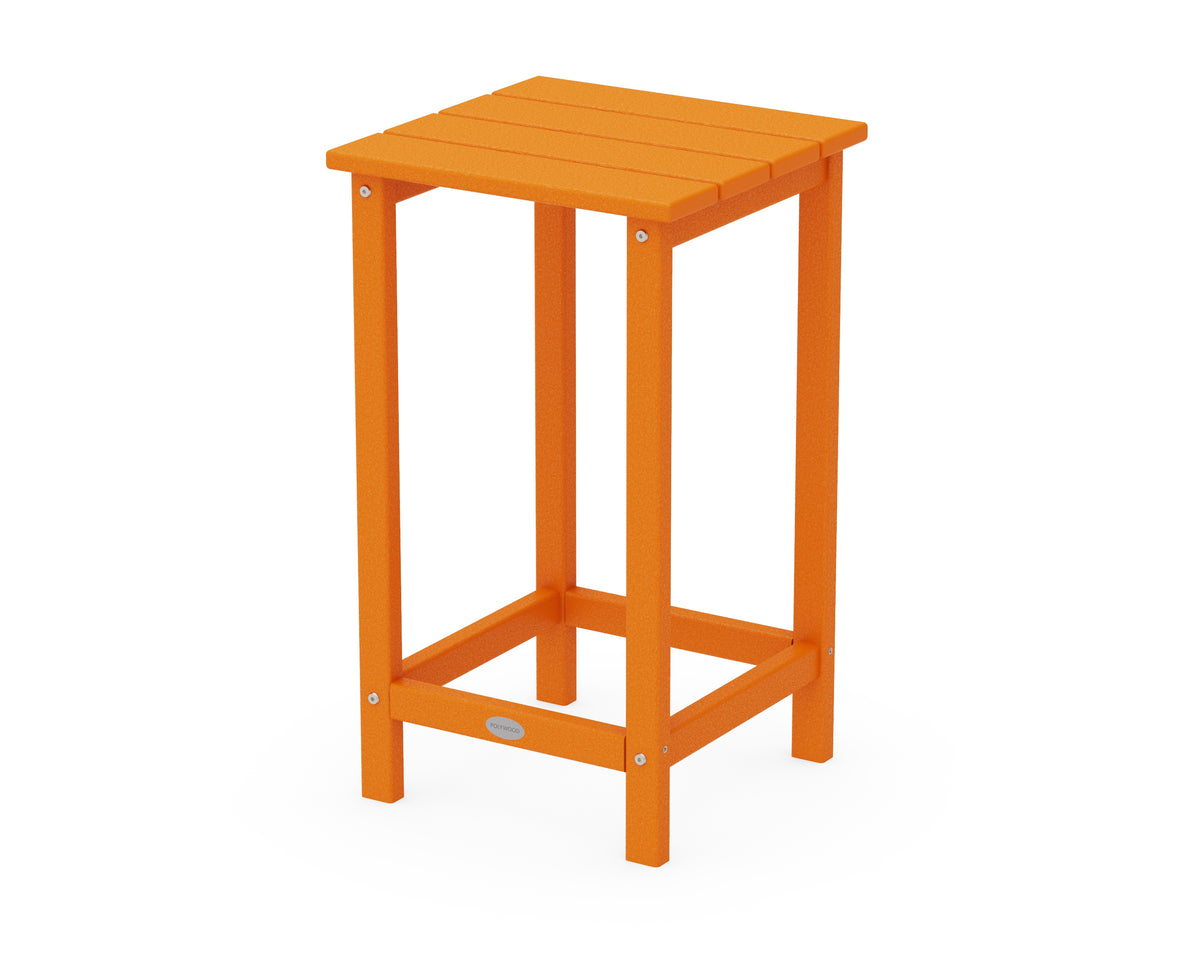 POLYWOOD Long Island 26" Counter Side Table in Tangerine