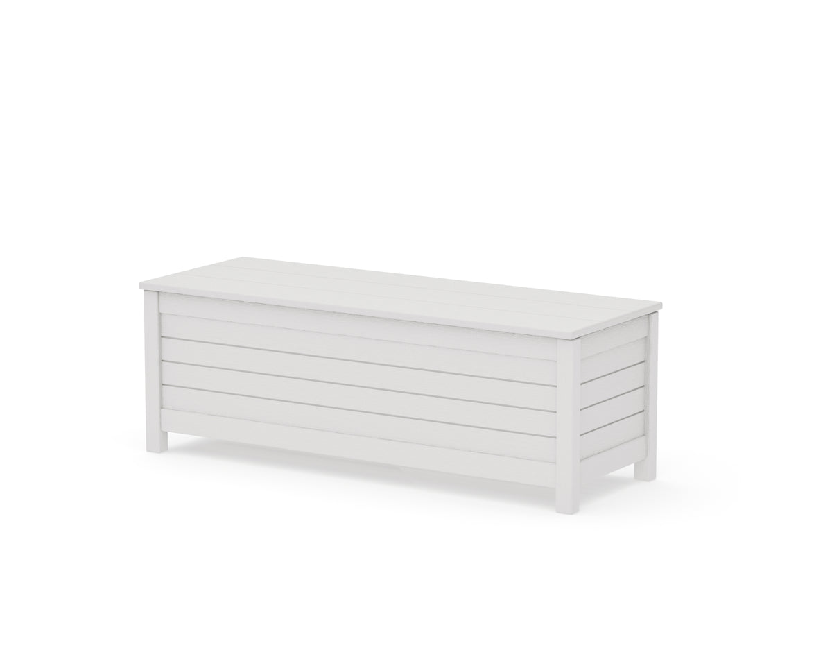 POLYWOOD Nautical 48" Storage Bench in Vintage White