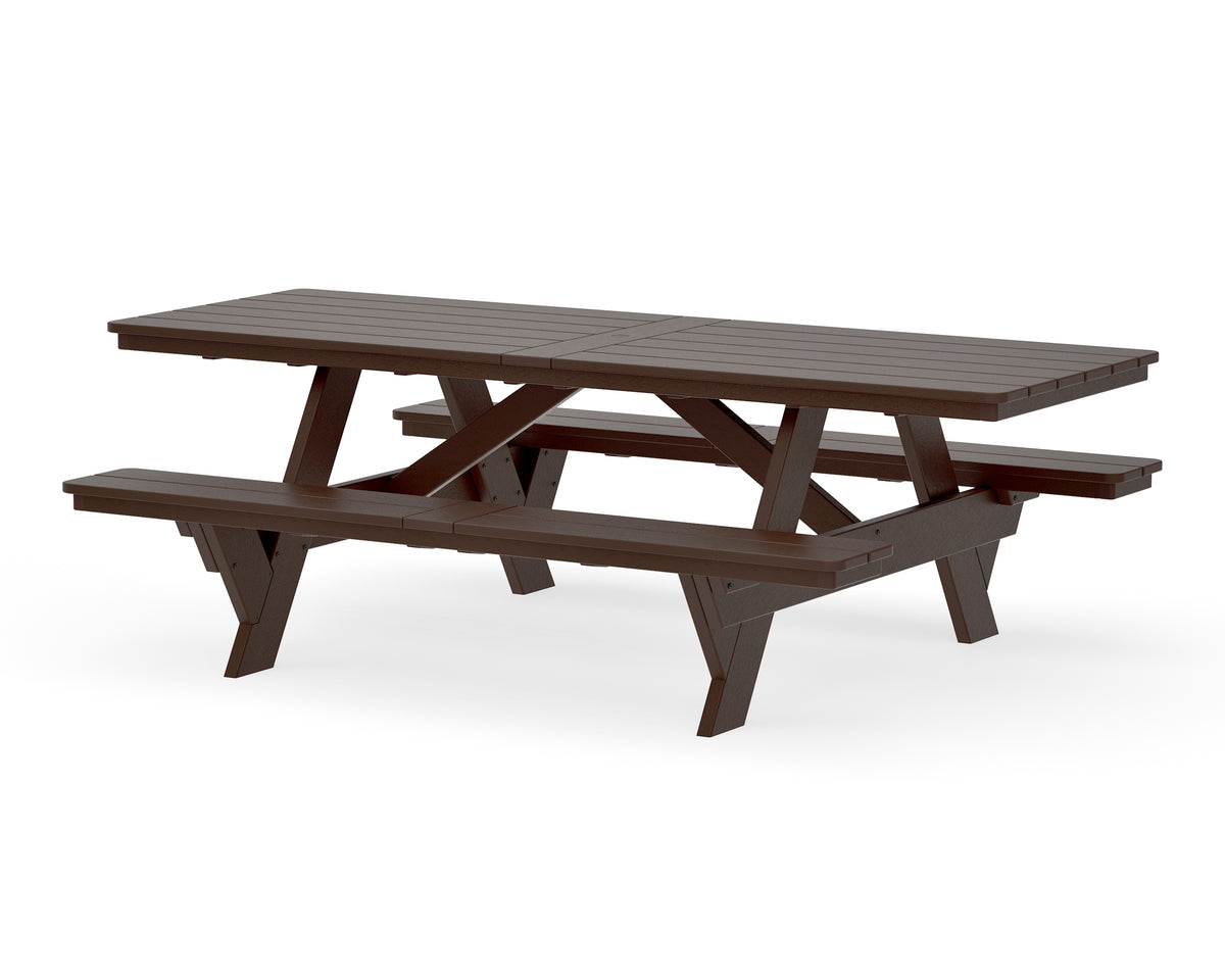 POLYWOOD Rockford 98” ADA Picnic Table in Mahogany