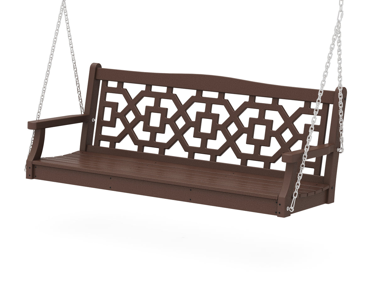 POLYWOOD Chinoiserie 60" Swing in Mahogany