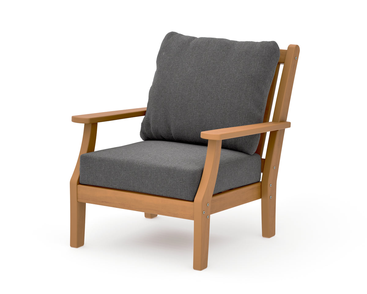 POLYWOOD Wovendale Deep Seating Chair in Natural / Ash Charcoal