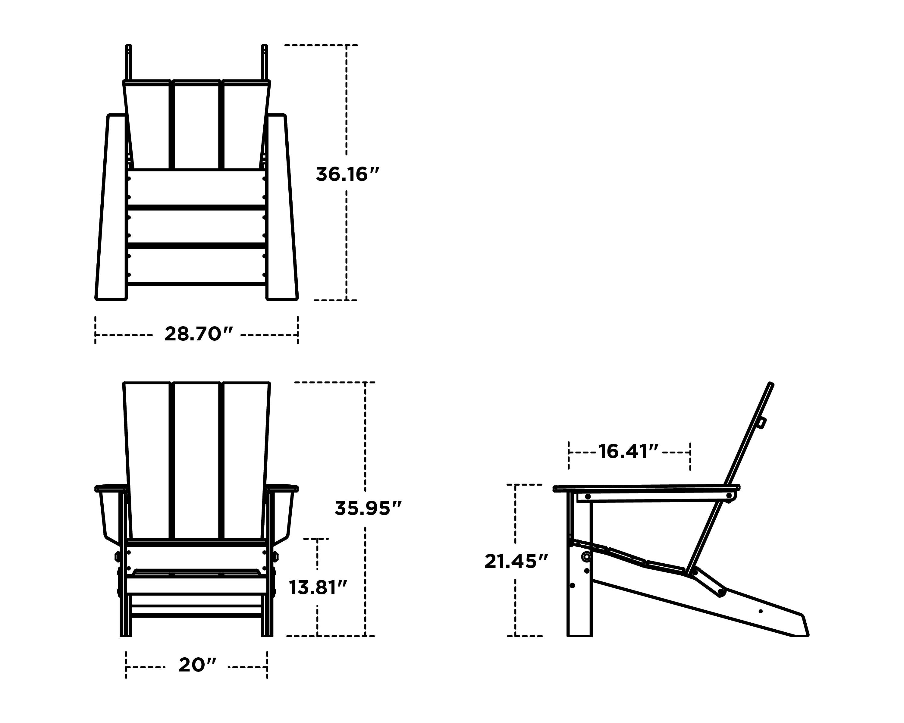 POLYWOOD Modern Studio Folding Adirondack Chair