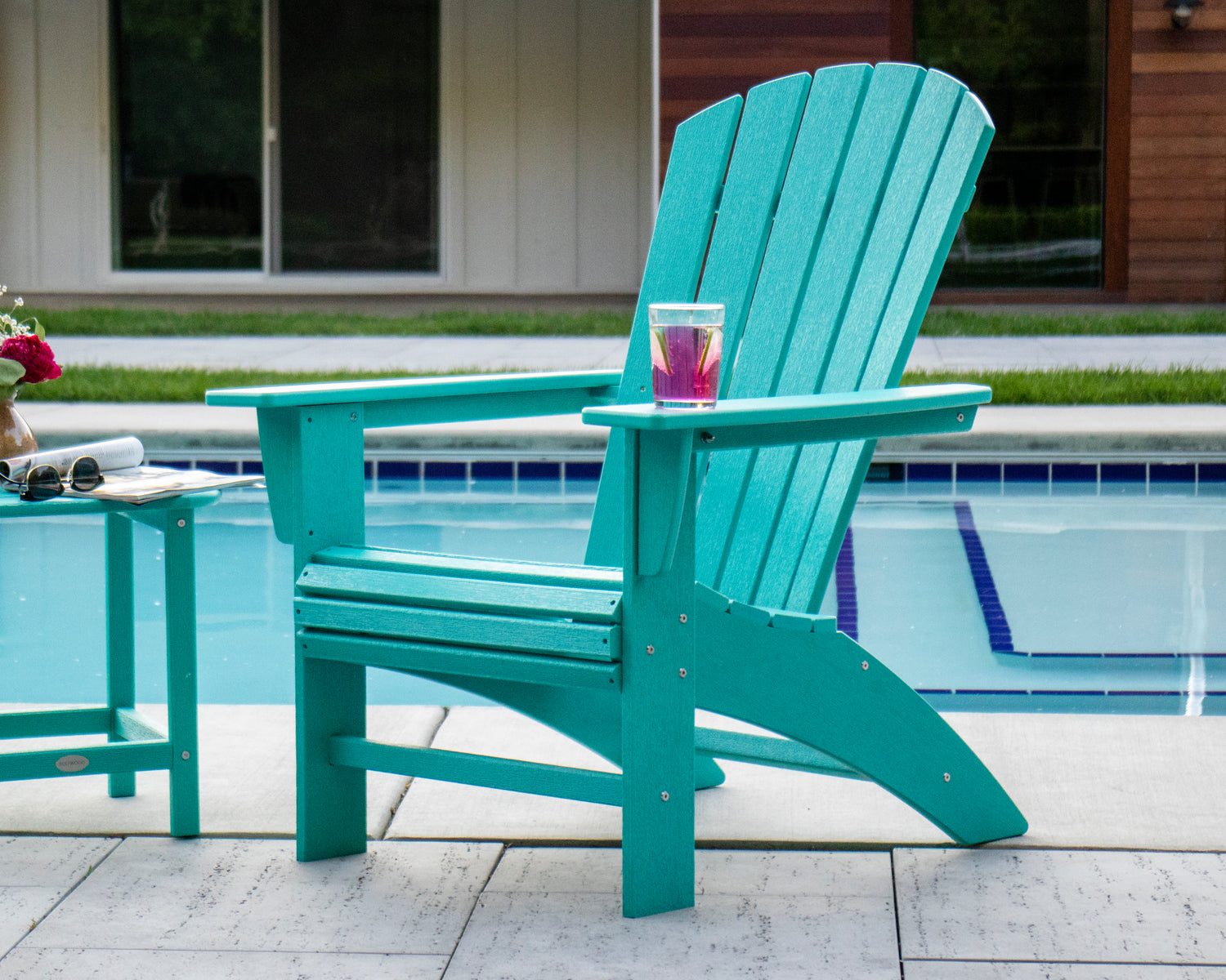 POLYWOOD Nautical Curveback Adirondack Chair