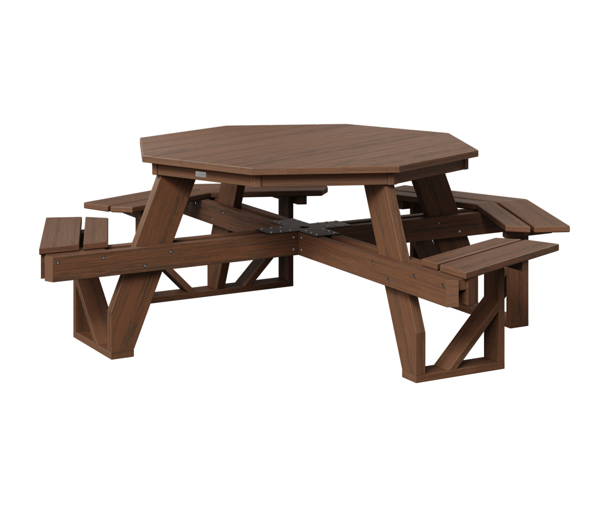 Berlin Gardens Octagon ADA Picnic Table in Brazilian Walnut