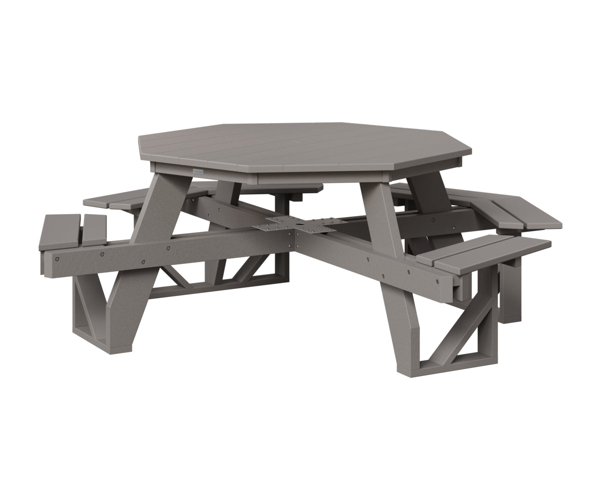 Berlin Gardens Octagon ADA Picnic Table in Light Gray