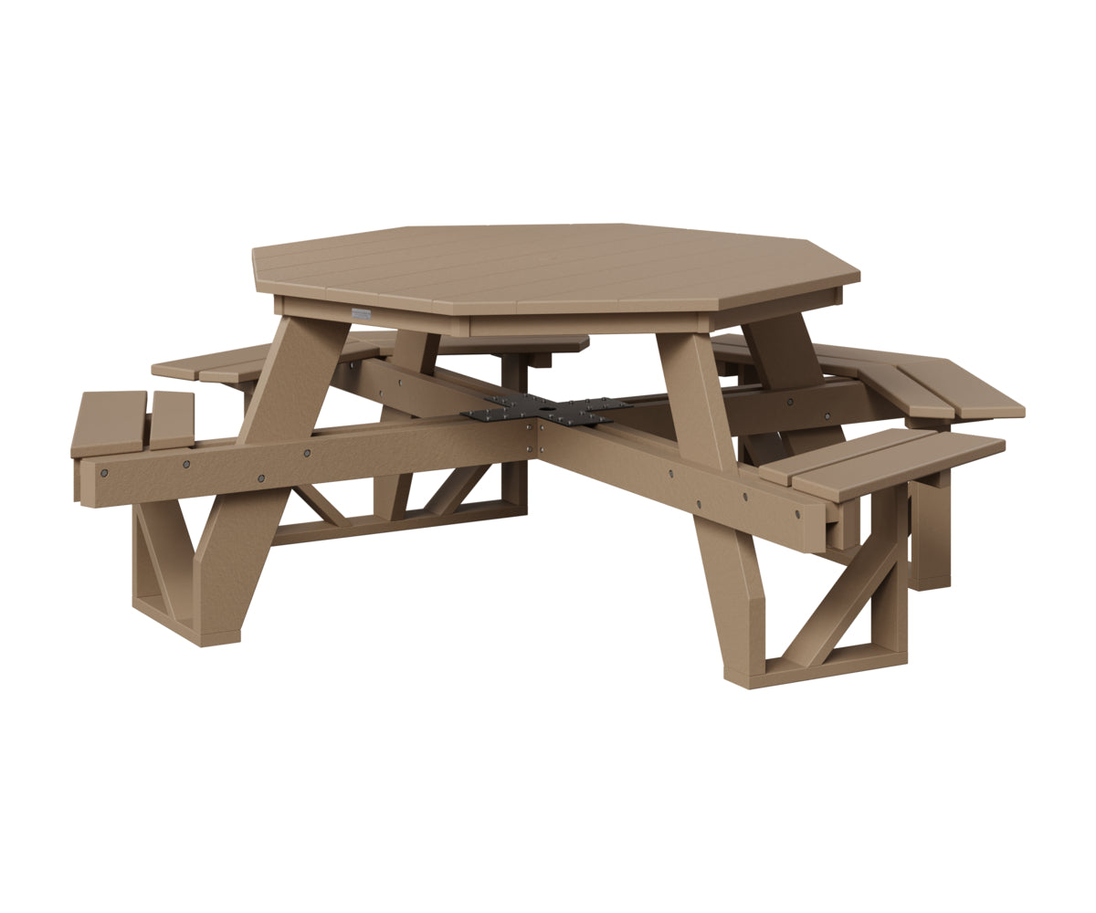 Berlin Gardens Octagon ADA Picnic Table in Weatherwood