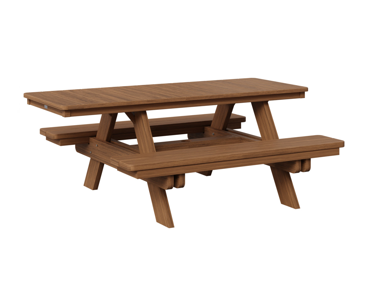 Berlin Gardens Rectangular ADA Picnic Table in Antique Mahogany