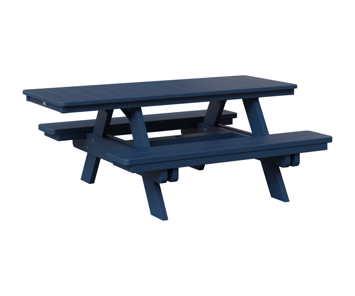 Berlin Gardens Rectangular ADA Picnic Table in Navy Blue