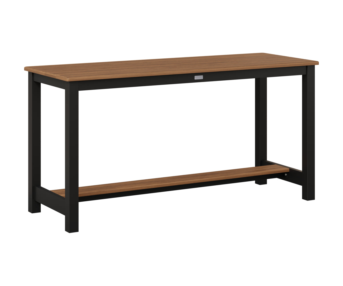 Berlin Gardens Balcony Table with Aluminum Base in Black, Antique Mahogany top