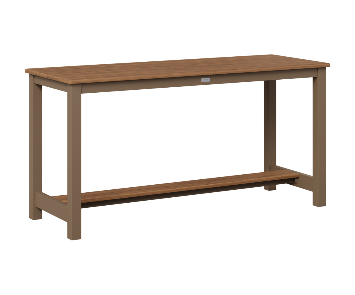 Berlin Gardens Balcony Table with Aluminum Base in Clay, Antique Mahogany top