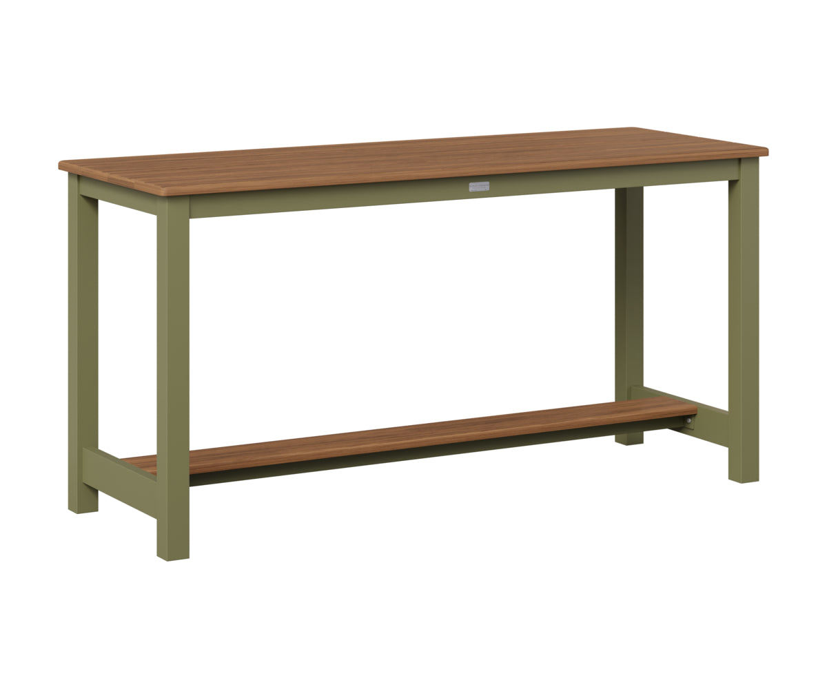 Berlin Gardens Balcony Table with Aluminum Base in Green Sage, Antique Mahogany top