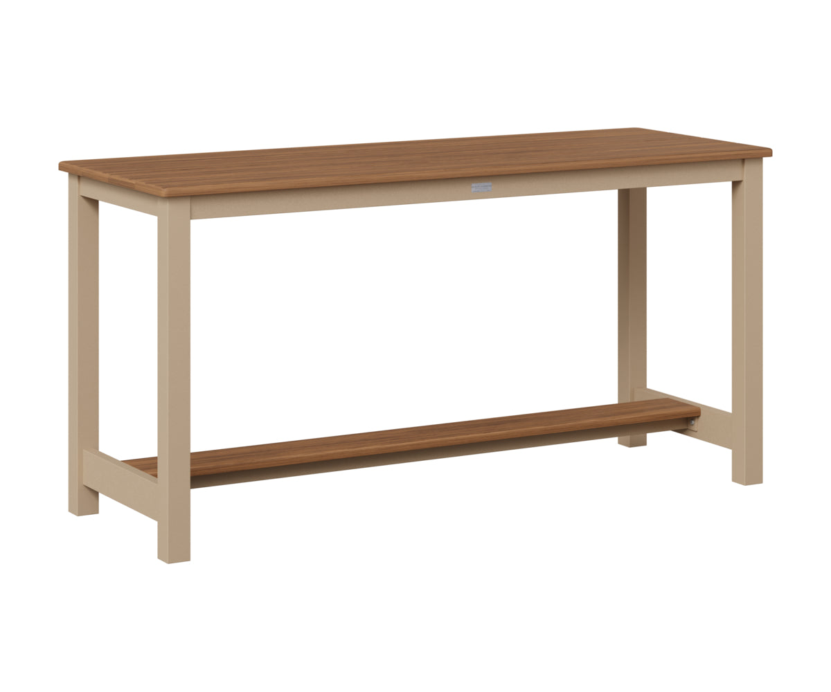 Berlin Gardens Balcony Table with Aluminum Base in Sahara Speckle, Antique Mahogany top