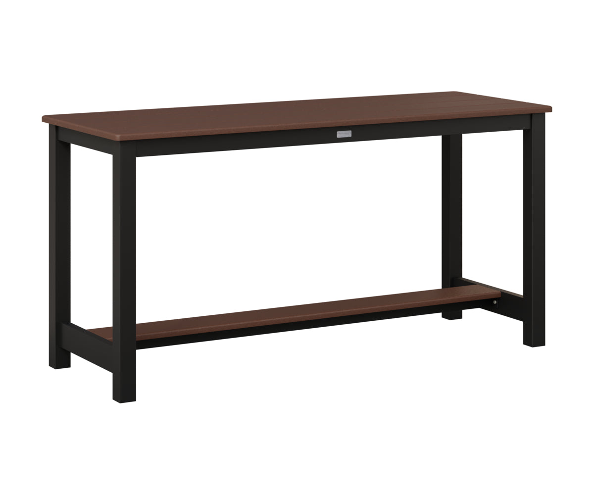 Berlin Gardens Balcony Table with Aluminum Base in Black, Chocolate Brown top