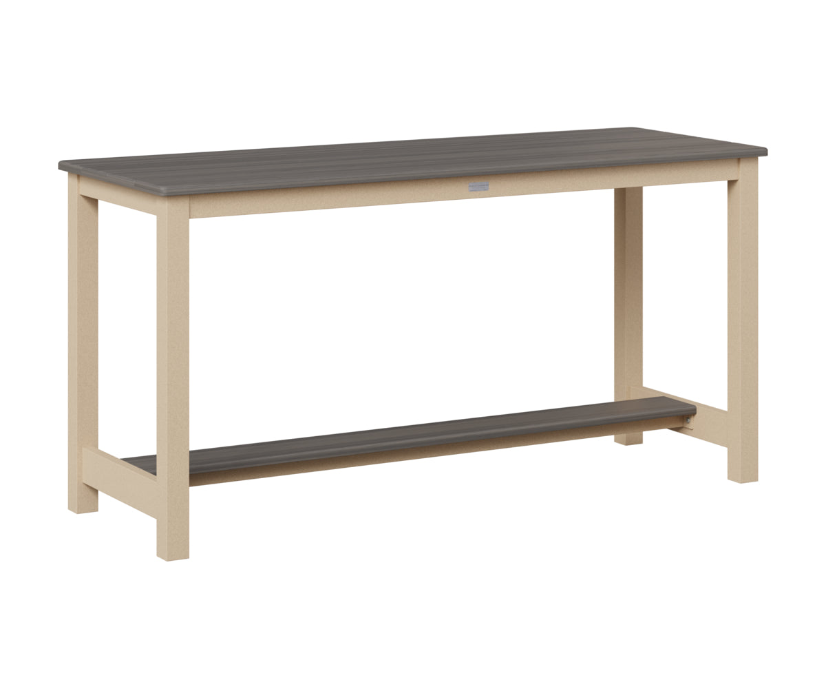 Berlin Gardens Balcony Table with Aluminum Base in Luna Multi, Coastal Gray top