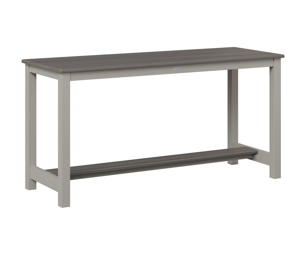 Berlin Gardens Balcony Table with Aluminum Base in Platinum Silver, Coastal Gray top
