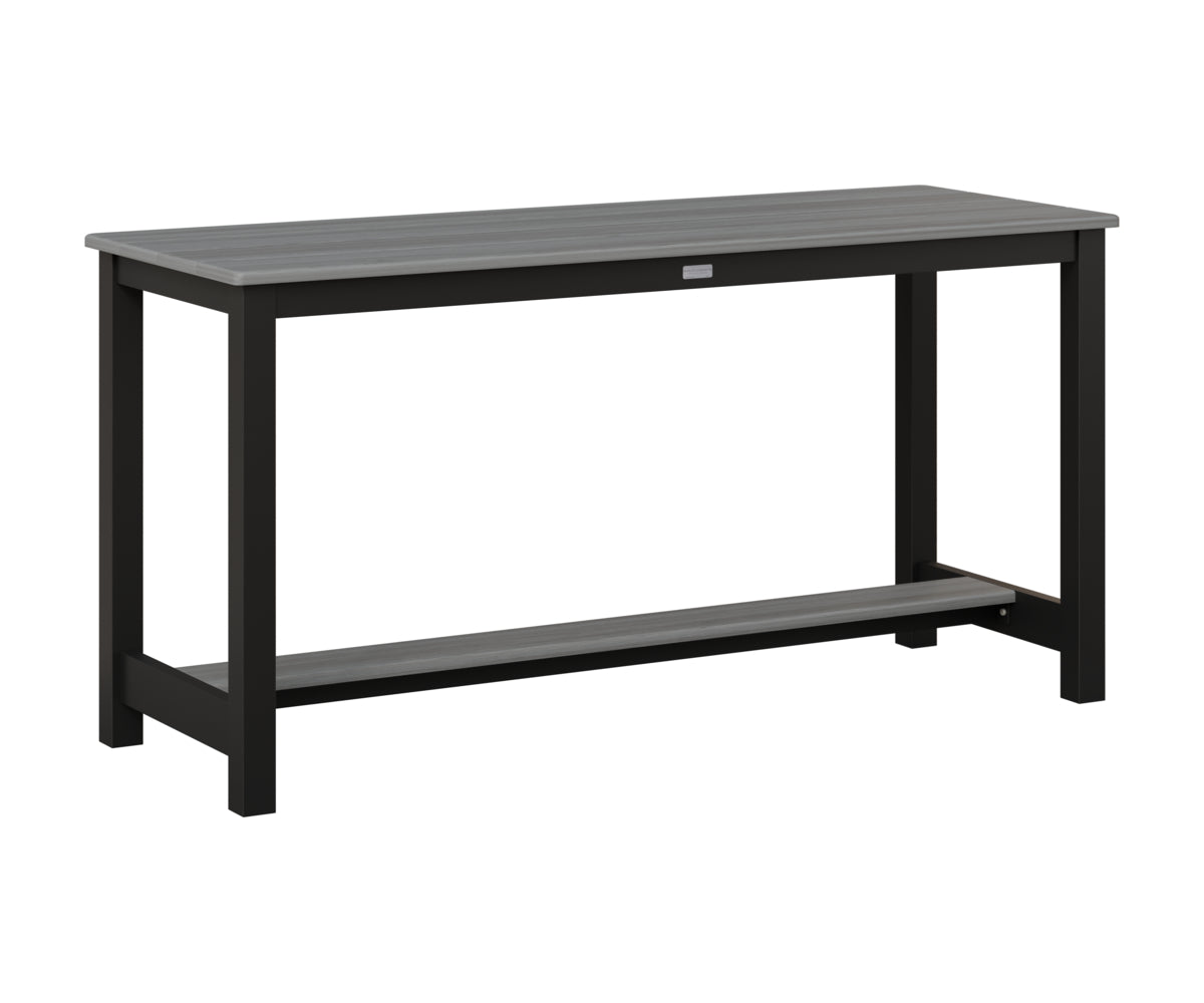 Berlin Gardens Balcony Table with Aluminum Base in Black, Driftwood Gray top