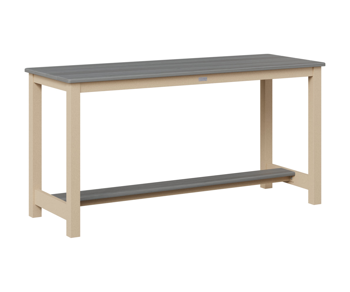 Berlin Gardens Balcony Table with Aluminum Base in Luna Multi, Driftwood Gray top