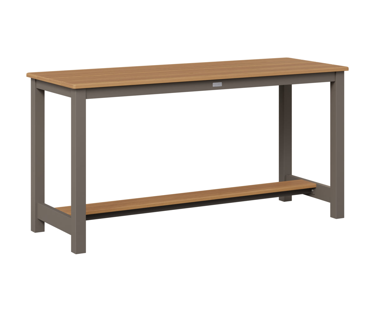 Berlin Gardens Balcony Table with Aluminum Base in Graphite, Natural Teak top