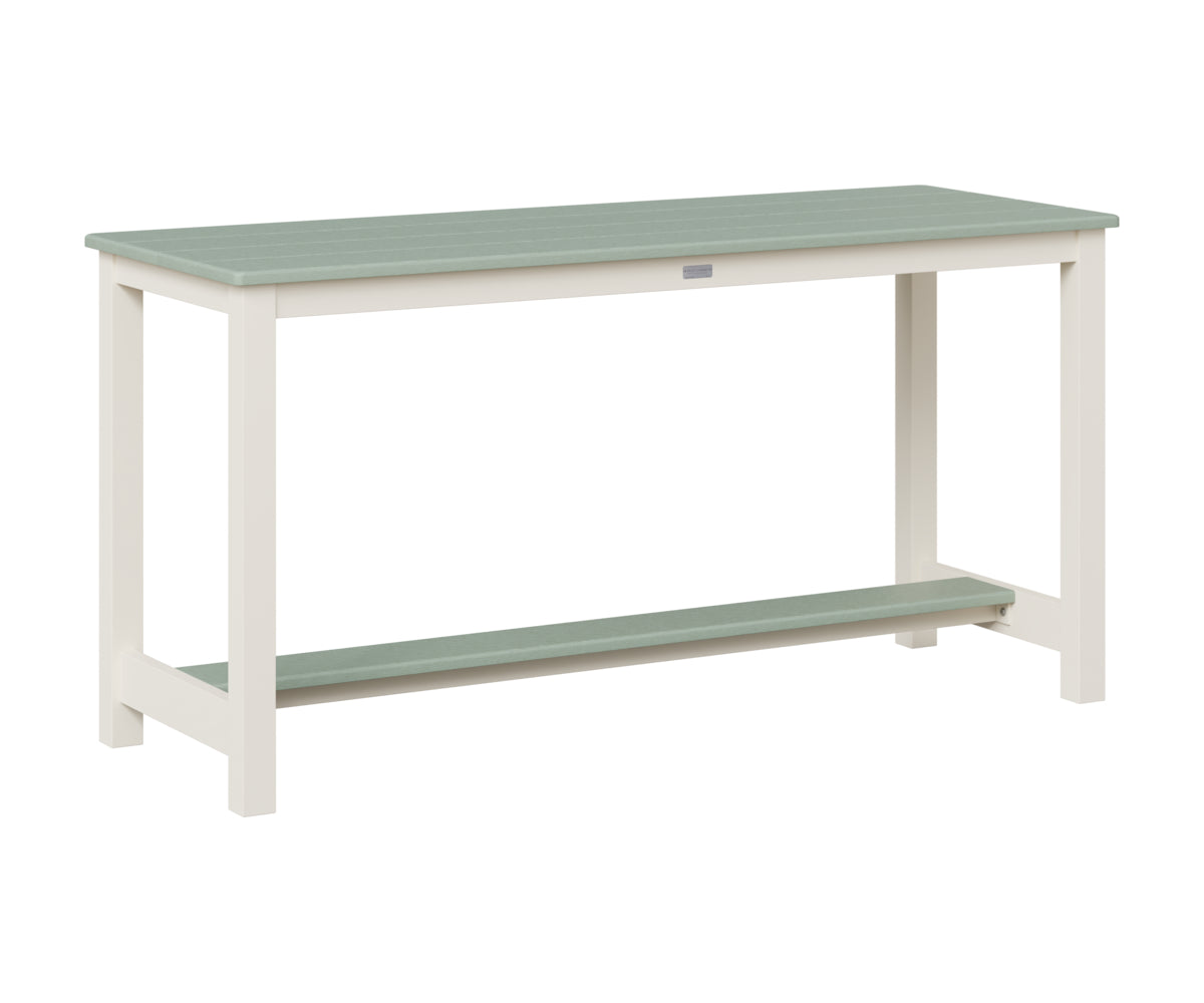 Berlin Gardens Balcony Table with Aluminum Base in White, Sea Foam top