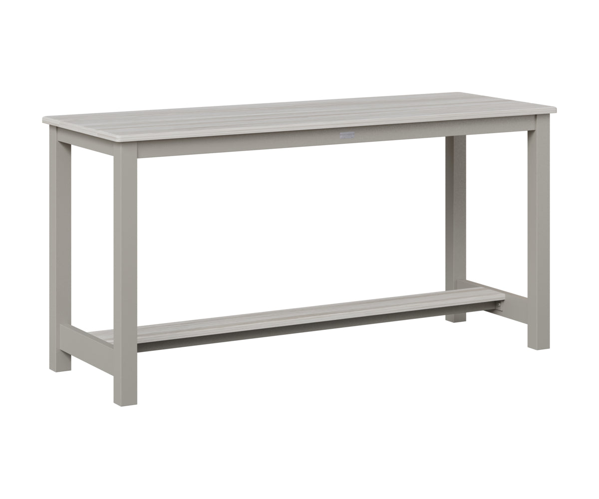 Berlin Gardens Balcony Table with Aluminum Base in Platinum Silver, Seashell top