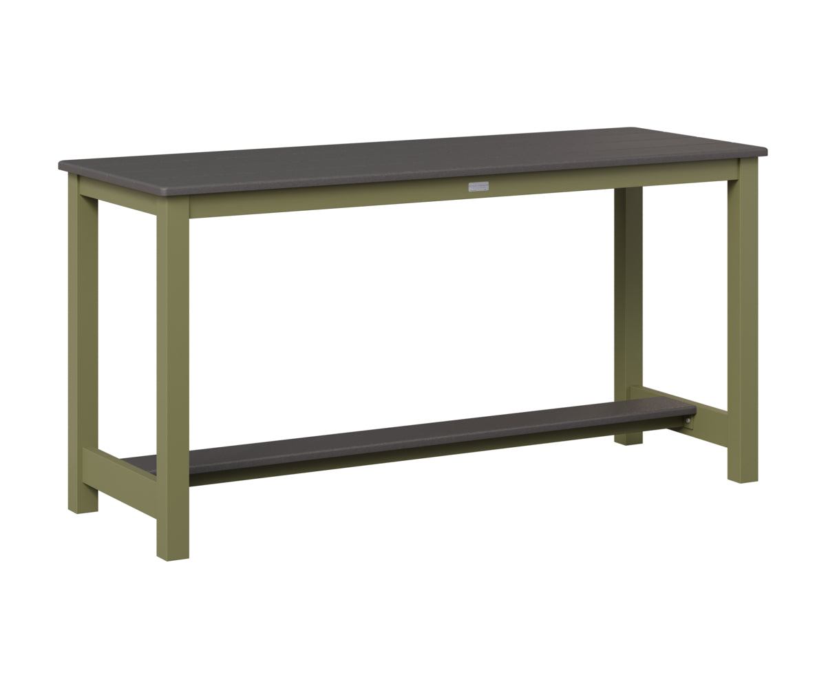 Berlin Gardens Balcony Table with Aluminum Base in Green Sage, Smoke Gray top