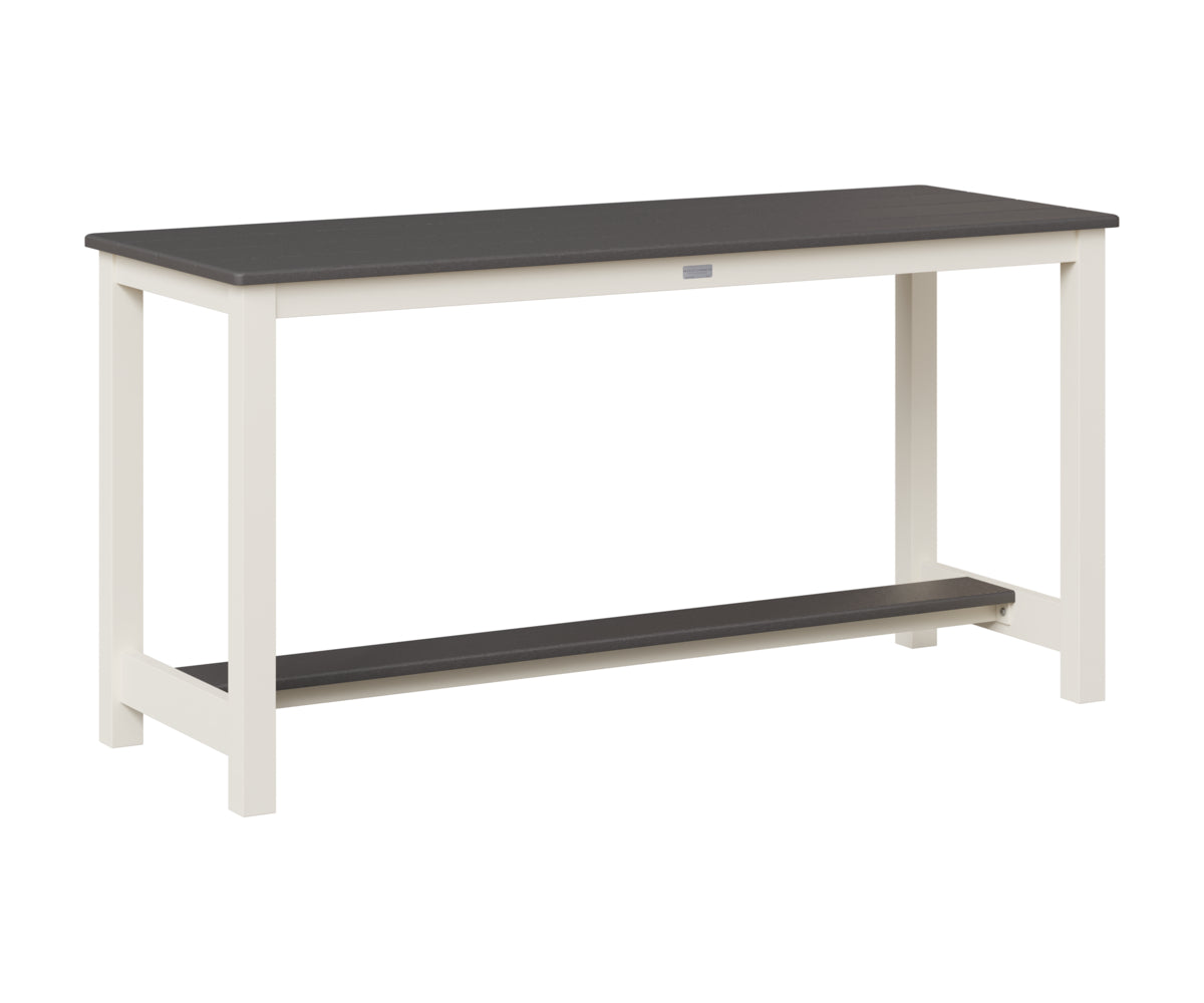 Berlin Gardens Balcony Table with Aluminum Base in White, Smoke Gray top